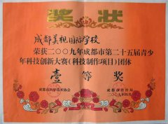 我校榮獲2009年成都第二十五屆青少年科技創(chuàng)新大賽團體壹等獎