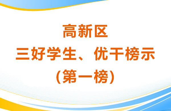 高新區(qū)三好學生、優(yōu)干榜示(第一榜)