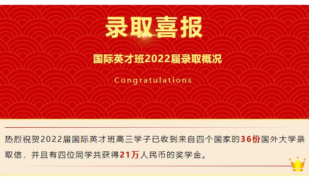 多地開花！一大波offer向我校2022屆國際英才班襲來！